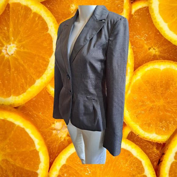 Ann Taylor 2 Button‎ Fitted Gray Blazer Size 2 - Picture 2 of 5